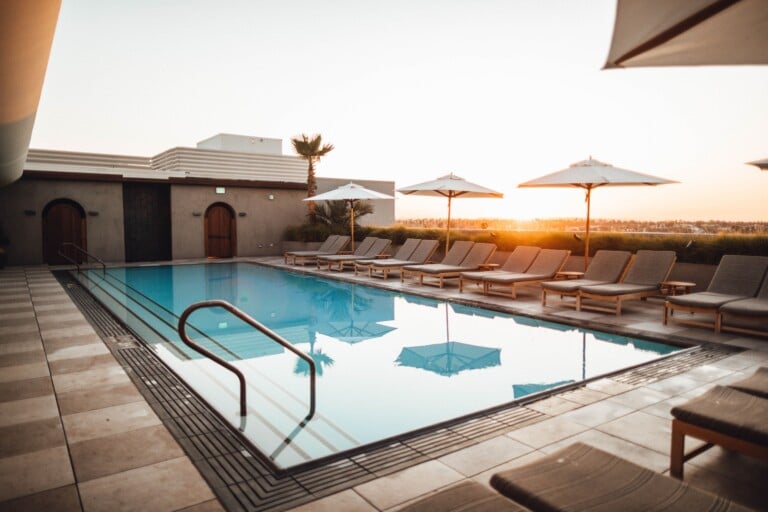 Desert Pool at Golden Hour – Coachella Valley